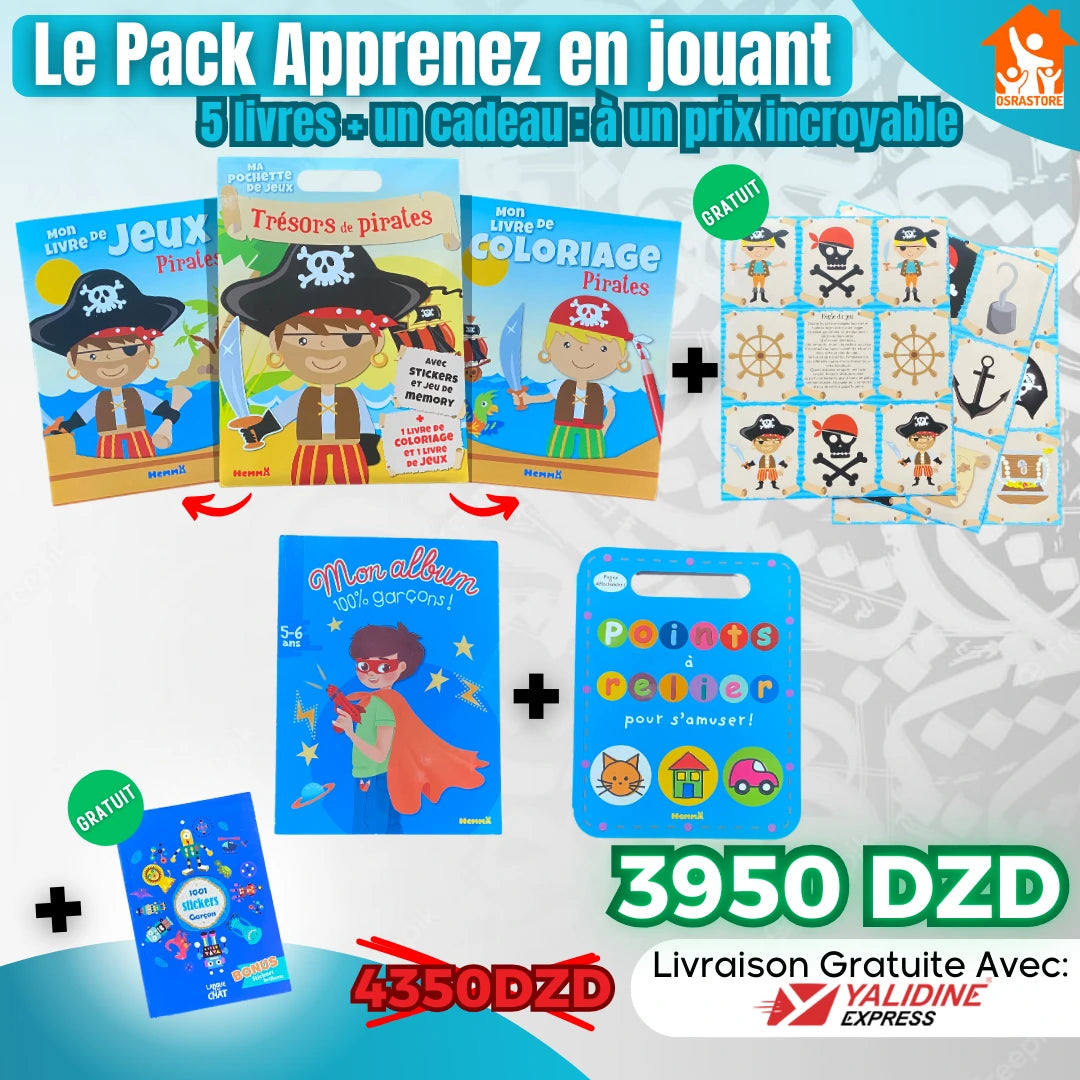 Le Pack Apprenez en jouant - 5 livres + un cadeau : à un prix incroyable